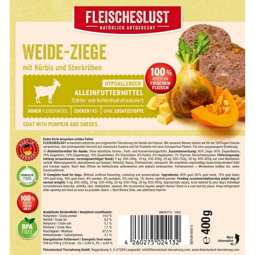 Weideziege mit Kürbis
